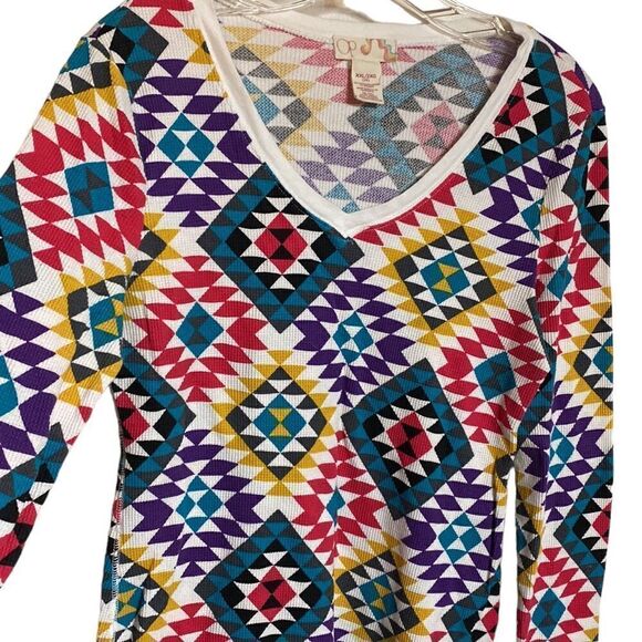 OP Thermal Long Sleeve Top Aztec Geometric Print - Picture 2 of 6